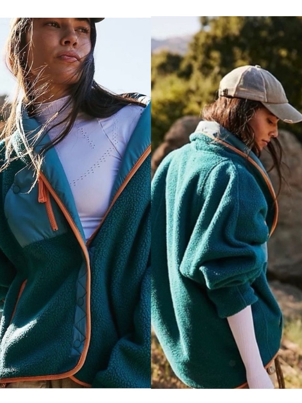 Free People | Hit The Slopes Shawl Fleece Jacket Spruce Small